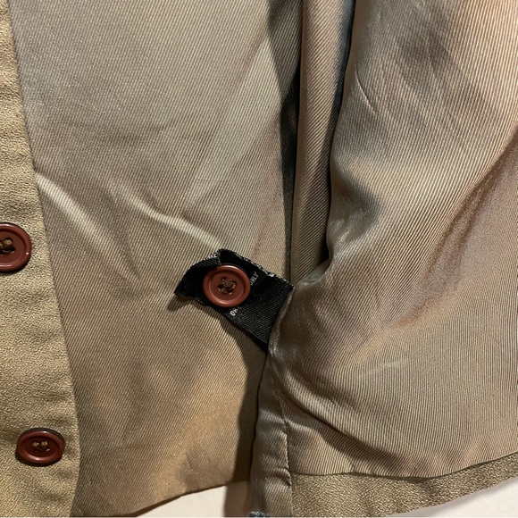 J Riggings Mens Tan Vest 5 Button Size L Tan Lining Back Casual Formal - Picture 7 of 10